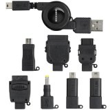 GREEN HOUSE 携帯電話 USB充電ケーブル ブラック (7コネクタ+MiniB5タイプ) GH-USB-8ADK