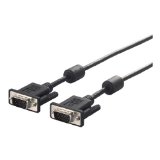 iBUFFALO ディスプレイケーブル 極細 D-Sub15:D-Sub15 コア付 黒 3.0m BSDCV30BK