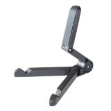 【iPad第4世代・iPad mini・Nexus7対応！】7～10.1型タブレットPC用スタンド コンパクト収納・軽量【携帯用ポーチ・液晶クリーナー付き 】 iPad全モデル、各社Androidタブレット、Windows8端末に対応！REGZA Tablet、Galaxy Tab、ARROWS Tab、SONY Tablet、ELUGA Live、ネクサス、Windows8搭載PCなど(ブラック)